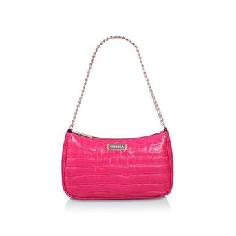 Fierce Shoulder Evening Bag Fuchsia Croc Print Shoulder Bag from Carvela