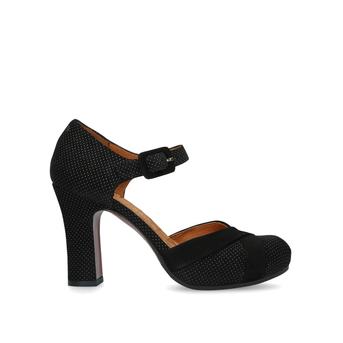 Dara Black Platform Heel With Ankle Strap. from Chie Mihara