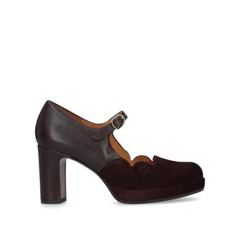 Julieta Dark Red Block Heel Court Shoes from Chie Mihara
