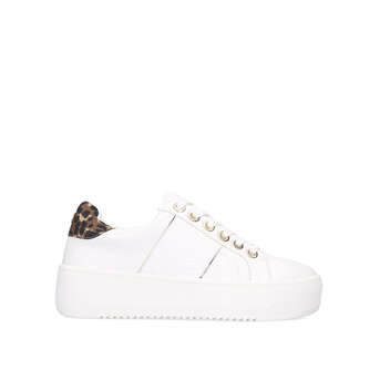 kurt geiger white platform trainers