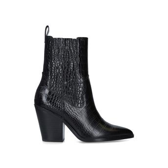 Drerissa Black Croc Print Block Heel Ankle Boots from Aldo