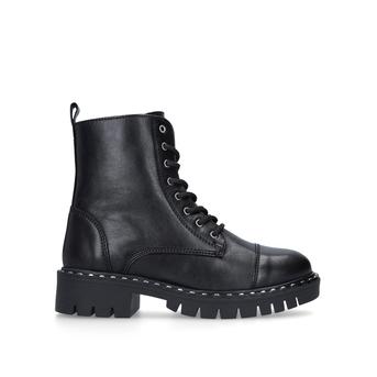 Gwemma Black Lace Up Biker Boots from Aldo