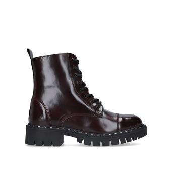 Gwemma Dark Red Lace Up Biker Boots from Aldo