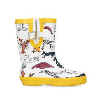 Animal Rainboot Kids White Animal Print Wellington Boots Ages 2-7 from Kurt Geiger London