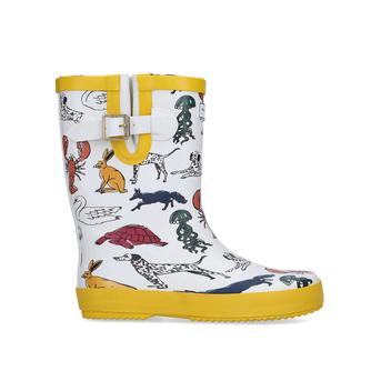 Animal Rainboot Kids White Animal Print Wellington Boots  Ages 8-13 from Kurt Geiger London