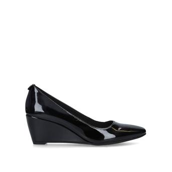 Isley Black Patent Wedge Heel Court Shoes from Anne Klein