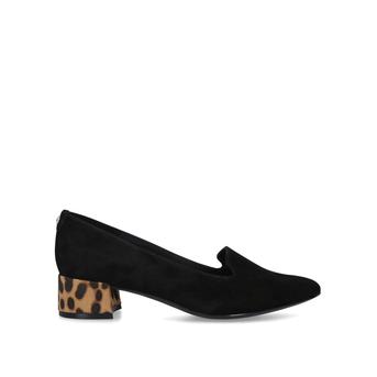 Kimbra Black Loafer With Animal print Block Heel from Anne Klein
