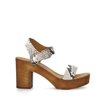 Roro Snake Print Block Heel Sandals from KG Kurt Geiger