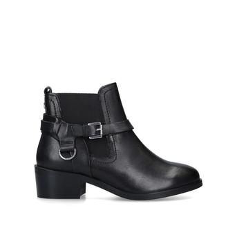 Saddles Black Block Heel Ankle Boots from Carvela