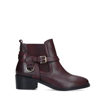 Saddles Wine Block Heel Ankle Boots from Carvela