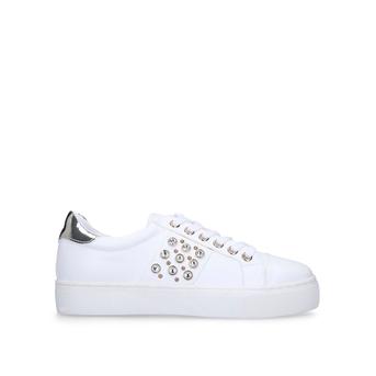 Jiggy White Embellished Lace Up Trainers from Carvela