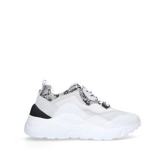 Antonia White Chunky Trainer With Animal Print Features from Steve Madden