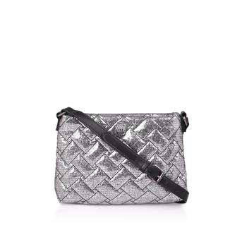 Puffer Cross Body Metallic Silver Quilted Cross Body Bag from Kurt Geiger London