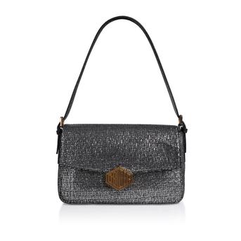 Geiger 20 Bag Metallic Silver Shoulder Bag from Kurt Geiger London