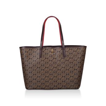 Monogram Richmond Shopper Brown Monogram Shopper Bag from Kurt Geiger London