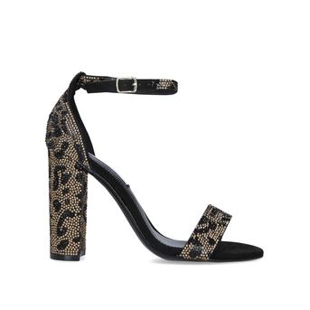 Carrson-r Black Embellished Block Heel Sandals from Steve Madden