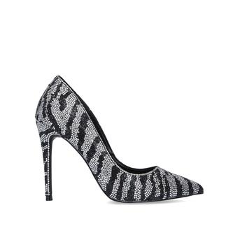 Daisie-r Black Embellished Zebra Print Court Heels from Steve Madden