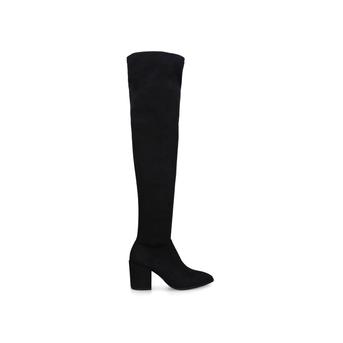 Janey Black Block Heel High Leg Boots from Steve Madden