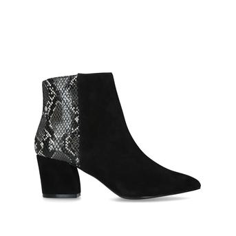 Missie Black Snake Print Block Heel Ankle Boots from Steve Madden