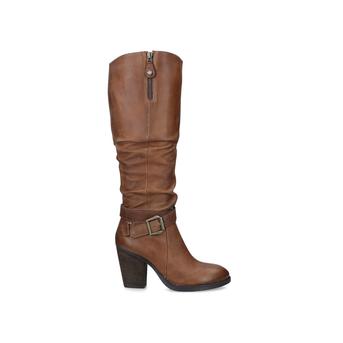 Olivia Tan High Leg Block Heel Boots from Steve Madden