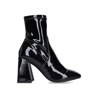 Row Black Flared Heel Ankle Boots from Steve Madden