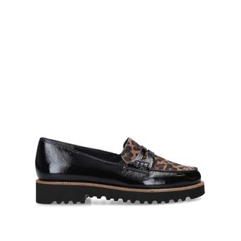 Martina Black Patent Loafers With Leopard Print from Paul Green