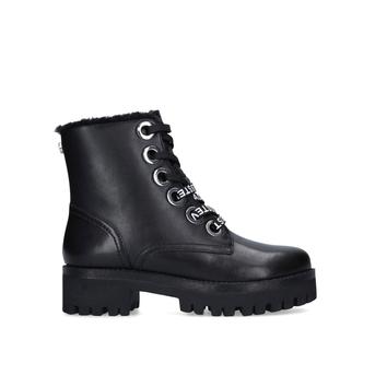 Glindiaa Black Chunky Biker Boots from Steve Madden