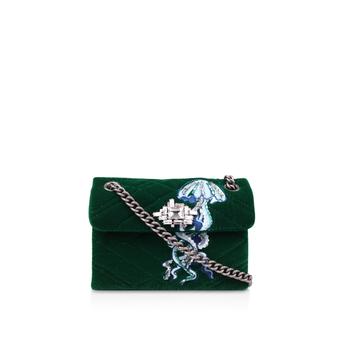 Mini Velvet Kensington Green Jellyfish Embellished Mini Shoulder Bag from Kurt Geiger London