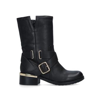 Wethima Black Buckle Detail Calf Boots from Vince Camuto