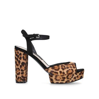 Gail Leopard Print Block Heel Platform Sandals from Nine West