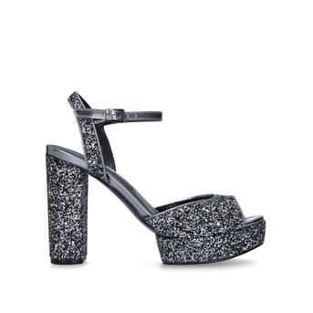 Gailep3 Metallic Silver Block Heel Platform Sandals from Nine West