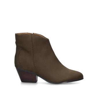 Tristin Khaki Block Heel Ankle Boots from Nine West