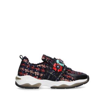 Lara Multi-Coloured Tweed Embellished Trainers from Kurt Geiger London