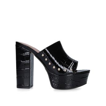 Bree Black Croc Print Block Heel Platform Sandals from Kurt Geiger London