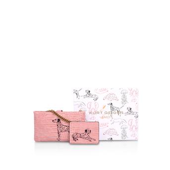 Pouch With Chain Gift Set Pink Dalmatian Gift Set from Kurt Geiger London
