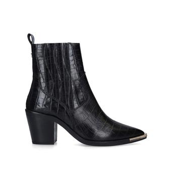 Tiami Black Croc Print Western Style Ankle Boots from KG Kurt Geiger