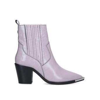 Tiami Lilac Croc Print Western Style Ankle Boots from KG Kurt Geiger
