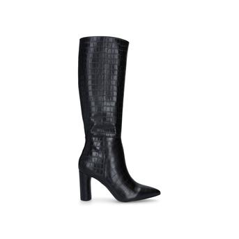 Becar Black Block Heel Croc Print Knee High Boots from Kurt Geiger London