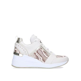 Georgie Trainer Cream Snake Print Chunky Trainers from Michael Michael Kors