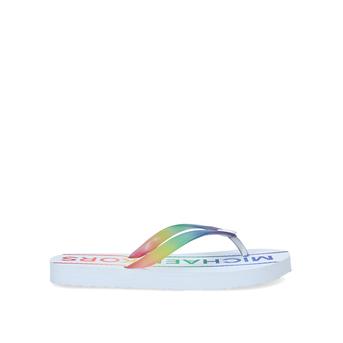 Mk Flip Flop White Rainbow Flip Flops from Michael Michael Kors