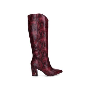 Sunny Red Snake Print Block Heel Knee High Boots from KG Kurt Geiger
