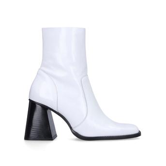 Selma White Patent Flared Heel Boots from Kurt Geiger London