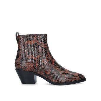 Floyd Bis Brown Snake Print Western Style Ankle Boots from Ash