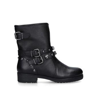 Soulful Bling Black Studded Leather Biker Boots from Carvela