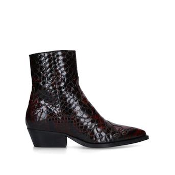 Delta Wine Patent Western Style Ankle Boots from Kurt Geiger London