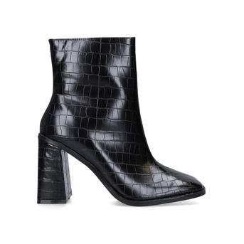 Tabbi Black Croc Print Flared Heel Ankle Boots from KG Kurt Geiger