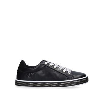 Mini Lambert Black Logo Lace Up Trainers Ages 8-13 from Kurt Geiger London