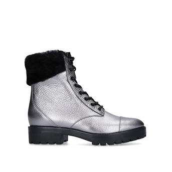 Cramer Ankle Boot Metallic Silver Lace Up Ankle Boots from Michael Michael Kors