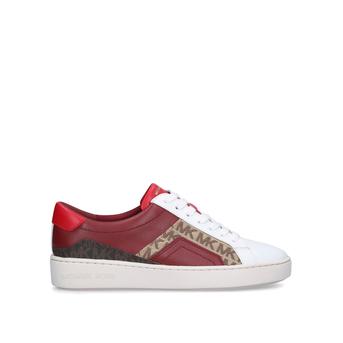Cyrus Lace Up Red Mixed Material Trainer from Michael Michael Kors