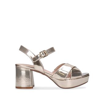 Lemonade Gold Strappy Platform Sandals from Carvela
